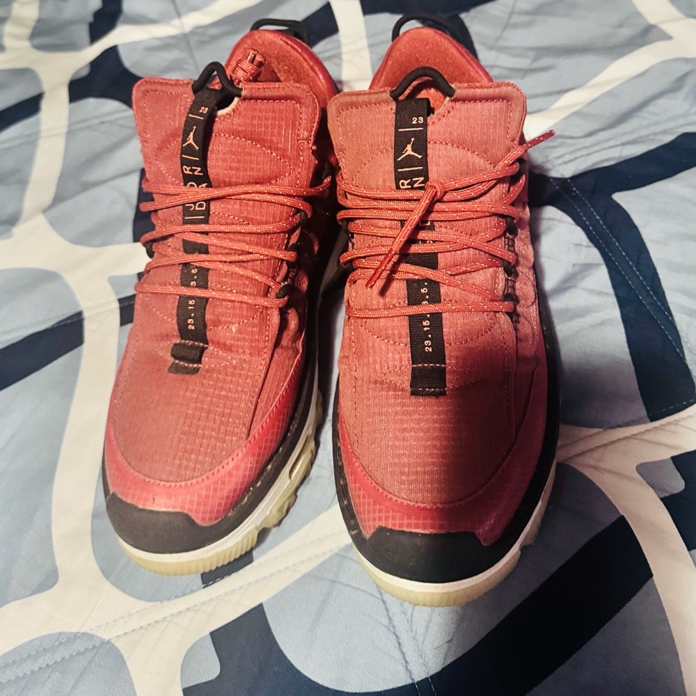 Red Low-Top Sneakers with Black Accents